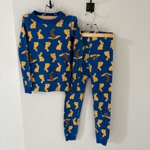 Hanna Andersson Chocolate Bunny Long John Pajama Set Size 6-7/ 120cm